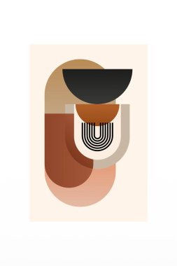 Modern Bauhaus Posteri. Toprak Tonu Sanat Yazıcısı. Yatak odası için duvar sanatı dekoru, oturma odası, soyut sanat, minimalist sanat, basılabilir sanat, dijital baskılar.