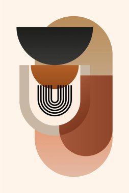 Modern Bauhaus Posteri. Toprak Tonu Sanat Yazıcısı. Yatak odası için duvar sanatı dekoru, oturma odası, soyut sanat, minimalist sanat, basılabilir sanat, dijital baskılar.