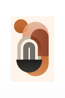 Modern Bauhaus Posteri. Toprak Tonu Sanat Yazıcısı. Yatak odası için duvar sanatı dekoru, oturma odası, soyut sanat, minimalist sanat, basılabilir sanat, dijital baskılar.