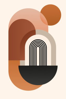 Modern Bauhaus Posteri. Toprak Tonu Sanat Yazıcısı. Yatak odası için duvar sanatı dekoru, oturma odası, soyut sanat, minimalist sanat, basılabilir sanat, dijital baskılar.