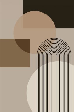 Modern Bauhaus Posteri. Toprak Tonu Sanat Yazıcısı. Yatak odası için duvar sanatı dekoru, oturma odası, soyut sanat, minimalist sanat, basılabilir sanat, dijital baskılar.