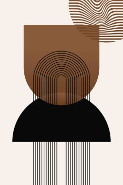 Modern Bauhaus Posteri. Toprak Tonu Sanat Yazıcısı. Yatak odası için duvar sanatı dekoru, oturma odası, soyut sanat, minimalist sanat, basılabilir sanat, dijital baskılar.