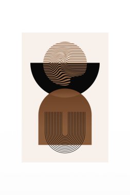 Modern Bauhaus Posteri. Toprak Tonu Sanat Yazıcısı. Yatak odası için duvar sanatı dekoru, oturma odası, soyut sanat, minimalist sanat, basılabilir sanat, dijital baskılar.