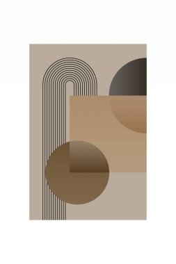 Modern Bauhaus Posteri. Toprak Tonu Sanat Yazıcısı. Yatak odası için duvar sanatı dekoru, oturma odası, soyut sanat, minimalist sanat, basılabilir sanat, dijital baskılar.