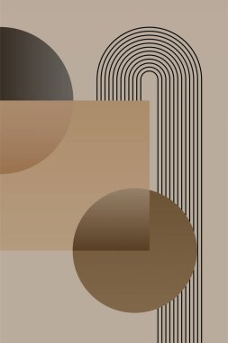 Modern Bauhaus Posteri. Toprak Tonu Sanat Yazıcısı. Yatak odası için duvar sanatı dekoru, oturma odası, soyut sanat, minimalist sanat, basılabilir sanat, dijital baskılar.