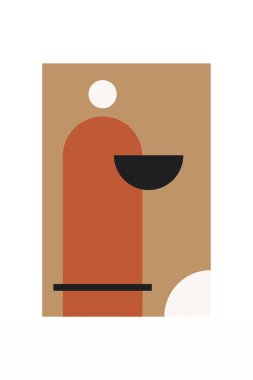 Orta çağ modern duvar dekorasyonu posteri. Boho duvar sanatı arka planı