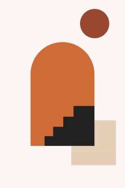 Orta çağ modern duvar dekorasyonu posteri. Boho duvar sanatı arka planı