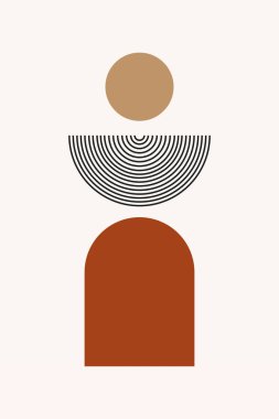 Orta çağ modern duvar dekorasyonu posteri. Boho duvar sanatı arka planı