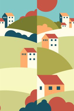 Yüzyılın ortası boho duvar dekorasyonu posteri. Bohem Bauhaus Duvar Sanat Dekorasyonu