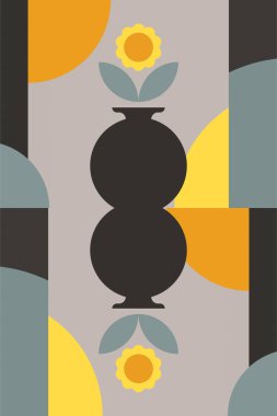 Yüzyılın ortası boho duvar dekorasyonu posteri. Bohem Bauhaus Duvar Sanat Dekorasyonu