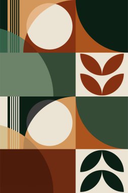 Yüzyılın ortası boho duvar dekorasyonu posteri. Bohem Bauhaus Duvar Sanat Dekorasyonu