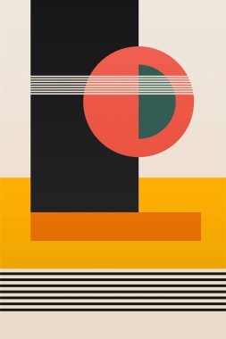 Orta-yüzyıl Modern Minimalist Basılabilir Duvar Sanatı. Renkli Ortaçağ Sanat YazıcıComment