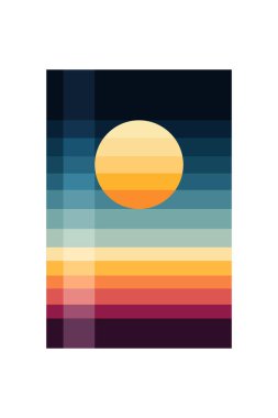 Tablo Boyama Duvar Sanatı Tasarlıyor. Düz Renkli Manzara Duvar Dekoru