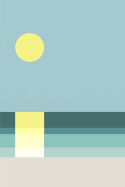 Tablo Boyama Duvar Sanatı Tasarlıyor. Düz Renkli Manzara Duvar Dekoru