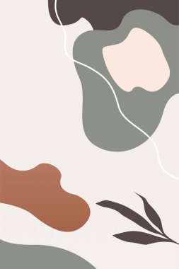 Boho Earth Tone Doğa Duvarı Sanatı. Yaprakları, tepeleri ve toprak tonlarıyla minimalist boho duvar sanatı.