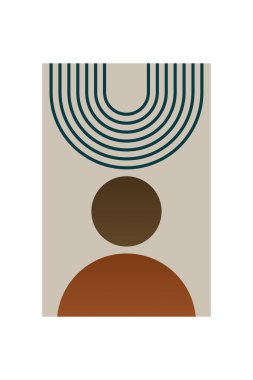 Duvar dekorasyonu için modern soyut boho şekilleri. Minimalist Boho Geometrik Duvar Sanatı