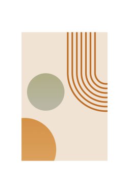 Duvar dekorasyonu için modern soyut boho şekilleri. Minimalist Boho Geometrik Duvar Sanatı