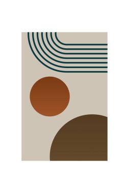 Duvar dekorasyonu için modern soyut boho şekilleri. Minimalist Boho Geometrik Duvar Sanatı