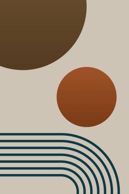 Duvar dekorasyonu için modern soyut boho şekilleri. Minimalist Boho Geometrik Duvar Sanatı