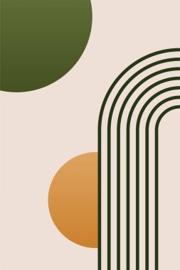 Duvar dekorasyonu için modern soyut boho şekilleri. Minimalist Boho Geometrik Duvar Sanatı