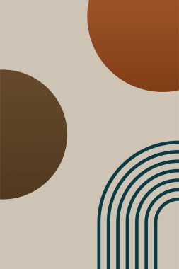 Duvar dekorasyonu için modern soyut boho şekilleri. Minimalist Boho Geometrik Duvar Sanatı