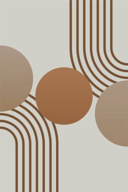 Duvar dekorasyonu için modern soyut boho şekilleri. Minimalist Boho Geometrik Duvar Sanatı