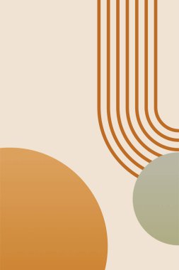 Duvar dekorasyonu için modern soyut boho şekilleri. Minimalist Boho Geometrik Duvar Sanatı