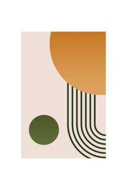 Duvar dekorasyonu için modern soyut boho şekilleri. Minimalist Boho Geometrik Duvar Sanatı