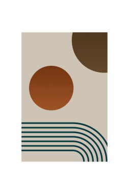 Duvar dekorasyonu için modern soyut boho şekilleri. Minimalist Boho Geometrik Duvar Sanatı