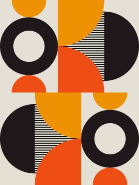 Soyut geometrik Bauhaus duvar sanatı. Bauhaus geometrik duvar dekoru yazdırılabilir