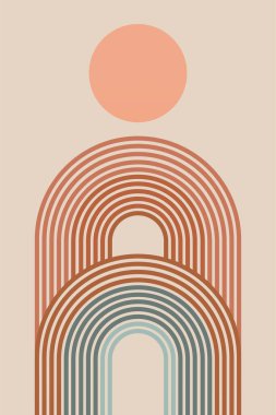 Modern orta çağ bohem duvar dekoru. Soyut kemer boho duvar dekorasyonu