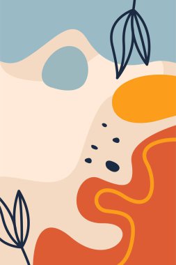 Modern Soyut Botanik Duvar Sanat Tasarımı