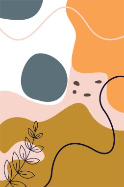 Modern Soyut Botanik Duvar Sanat Tasarımı