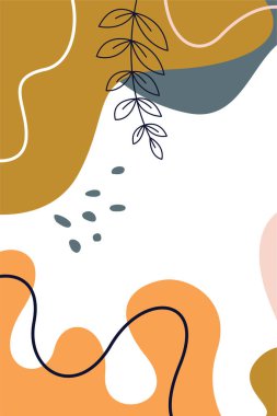 Modern Soyut Botanik Duvar Sanat Tasarımı