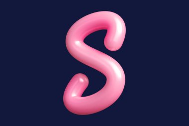 3D kıvrımlı el yazısıyla yazılmış S harfini, parmak izleri, sanat eserleri, ruh hâli panoları ve web reklamları için uygun grafiksel kaynaklara uygun hale getiriyor. Yüksek kalite 3D illüstrasyon.