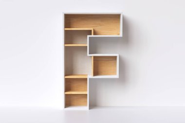 Ahşap yazı tipi 3D yorumlama harfi. İç tasarım konsepti için güzel.