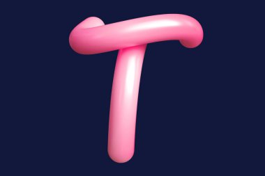 3 boyutlu yazı tipi T harfini pembeye çeviriyorum. Baskılar, sanat eserleri, ruh hali panoları ve internet reklamları için uygun grafiksel kaynak. Yüksek kalite 3D illüstrasyon.