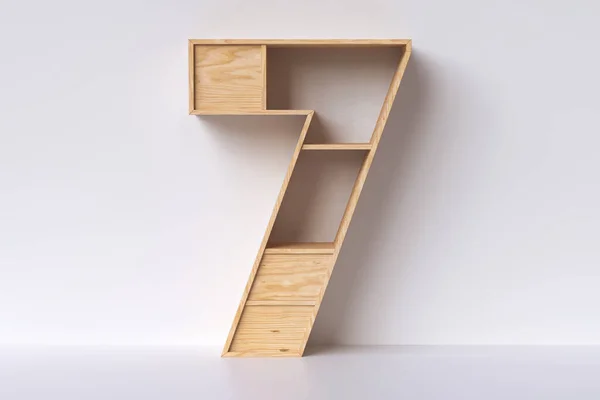 Holz Nummer Der Möbelform Ist Ideal Für Ein Einrichtungskonzept Öko — Stockfoto