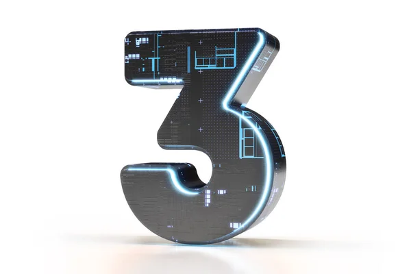 Futuristisch Lettertype Cijfer Nummer Geschikt Voor Technologie Elektronica Engineering Digital — Stockfoto