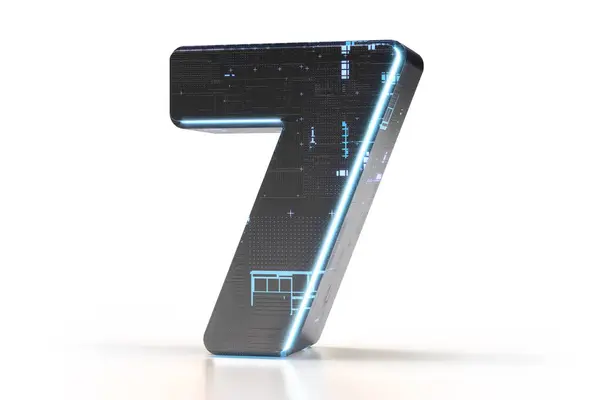 Futurista Tipografía Diseño Creativo Dígito Número Adecuado Para Tecnología Electrónica — Foto de Stock