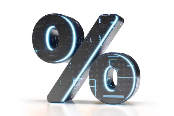 Percentage Symbool Robotstijl Typografie Geschikt Voor Technologie Elektronica Engineering Digital — Stockfoto