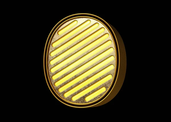 Golden Retro Neon Fonte Dígito Número Bela Tipografia Para Criação — Fotografia de Stock