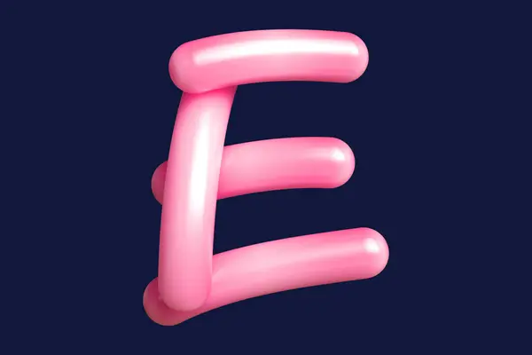 ピンクでタイポグラフィと書道文字Eを印刷する プリント アートワーク ムードボード Web広告に適したグラフィックリソース 高品質の3Dレンダリング — ストック写真