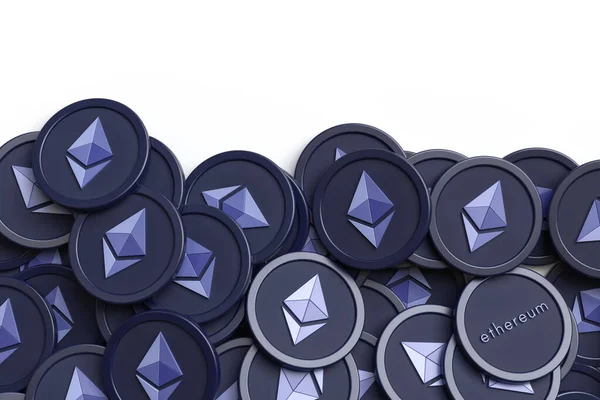 Bunch Ethereum Tokens Seen Copy Space Top Nice Utility Design — Stock Photo, Image