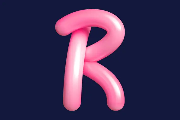 3Dレンダリングフォント文字R ピンク プリント アートワーク ムードボード Web広告に適したグラフィックリソース 高品質3Dイラスト — ストック写真