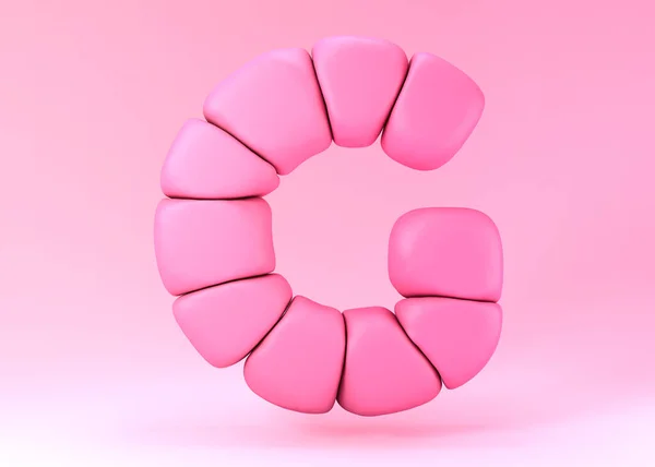 Letter Made Pink Soft Bricks — Stock Photo, Image