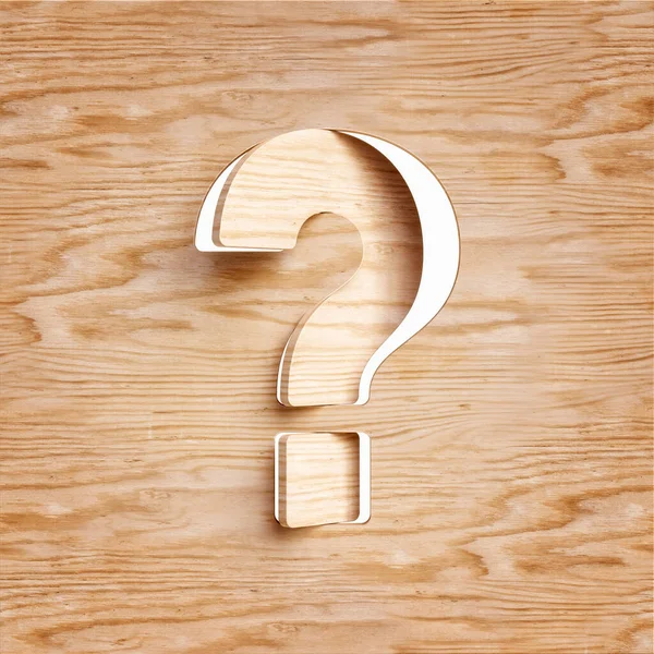 Wood Cutout Typography Question Mark Design Suitable Rustic Natural Ecological — Stock Photo, Image