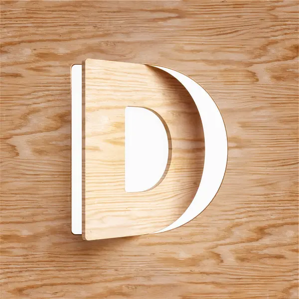 素朴で自然な 生態学的または持続可能性の概念のために適した木製のフォント3D文字D デザイン 高精細3Dレンダリング — ストック写真
