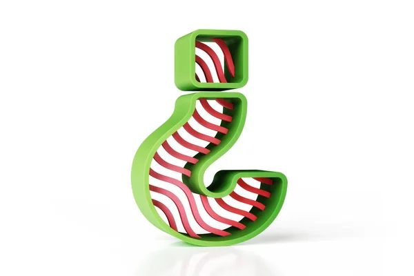 Fruity Red Green Question Mark Cool Modern Design Great Font — Stock Photo, Image