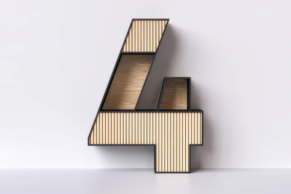 Drewno Numer Zaprojektowane Kształcie Półki Książki Zainspirowany Japońskim Stylu Który — Zdjęcie stockowe